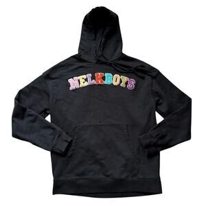 FULL SEND NELKBOYS Mens Chenille HOODIE/Sweatshirt, XL, Oversize, Black